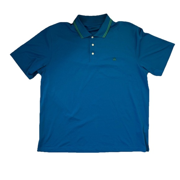 BROOKS BROTHERS T-Shirt Men's XXL (2XL) Short Sleeve Polo Loose Fit Blue Logo - Picture 2 of 9